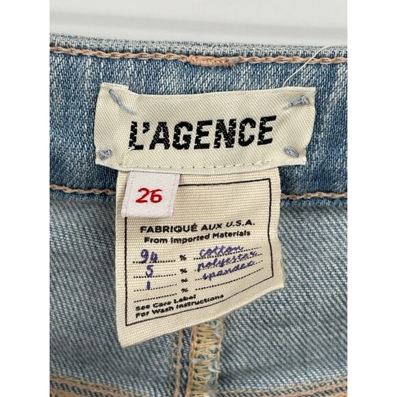 L’Agence Bell High Rise Flare Jeans Light Wash Blue Cloud Size 26 - Picture 8 of 10